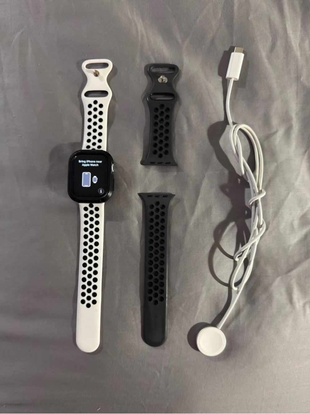 Apple Watch Series 8 45mm Silver Aluminum GPS - W/ Spigen Case & Charging Cable